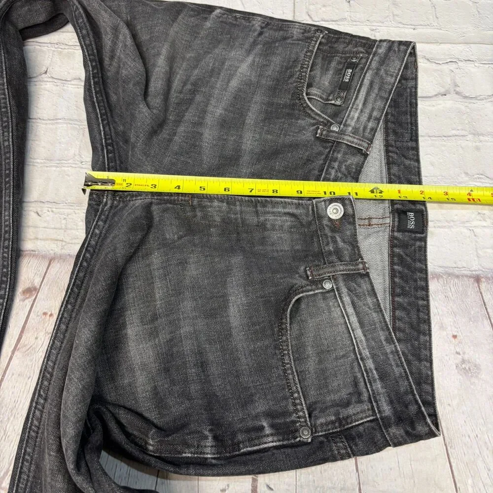 Hugo Boss Men Delaware Slim Fit Jeans Size 34x32 Black Denim D119 -16